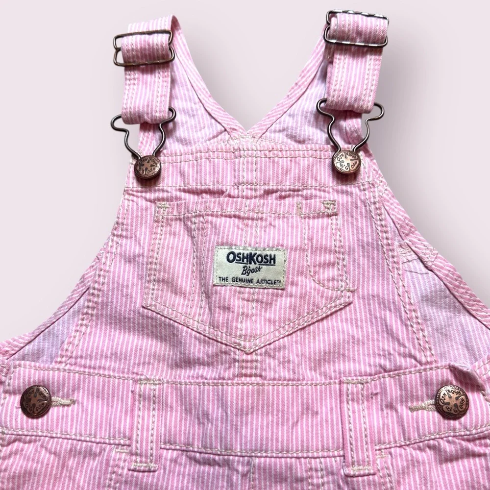 OshKosh B'gosh Pink And White Stripe Casual Overalls